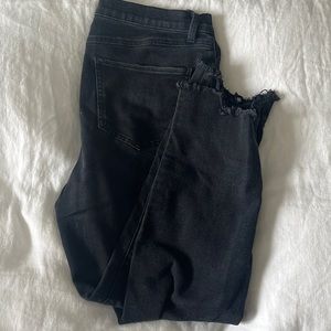Black washed denim